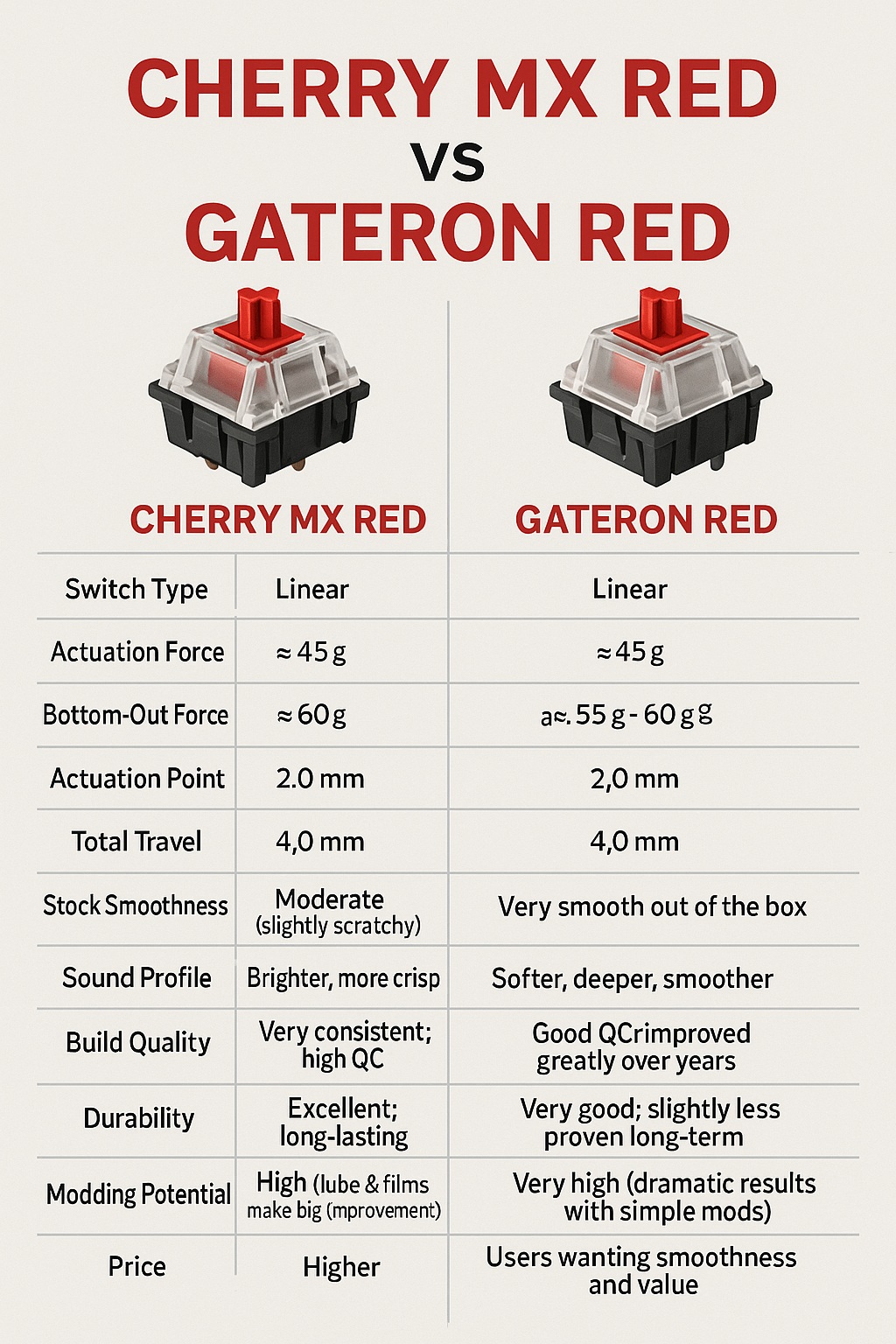 Cherry MX vs Gateron Red