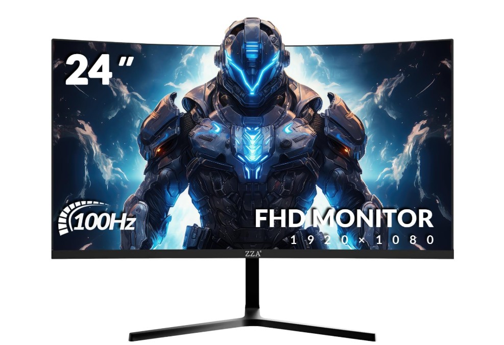 ZZA 24 Inch Curved Gaming Monitor