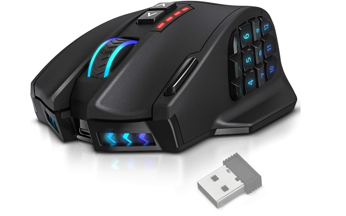 UtechSmart Venus Pro RGB Wireless MMO Gaming Mouse